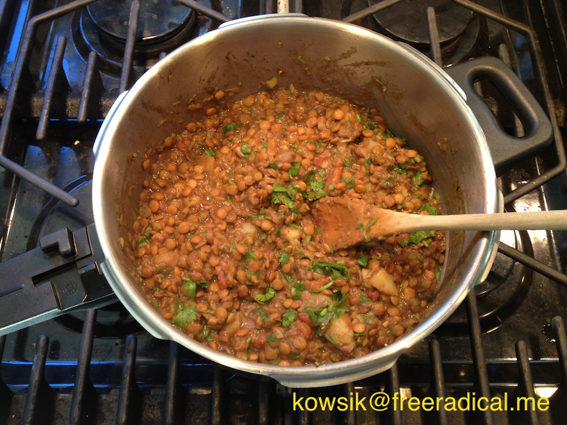 Lentil Curry in Pressure Cooker