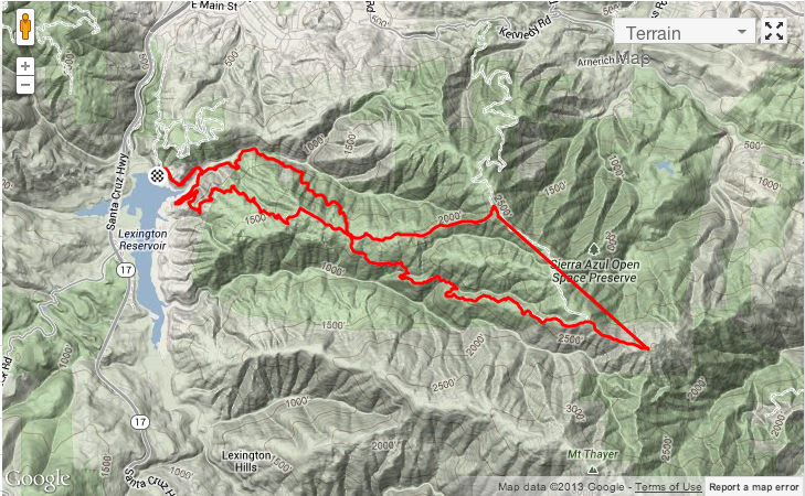 Sierra Azul Route Map