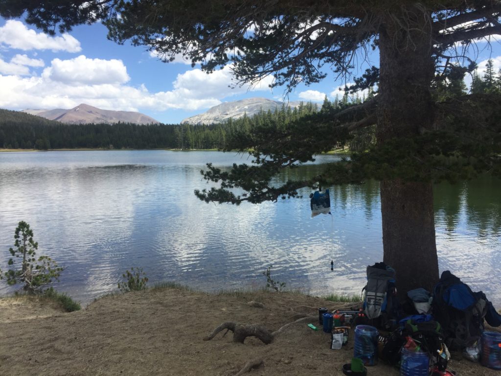 Stopping for lunch at Dog Lake